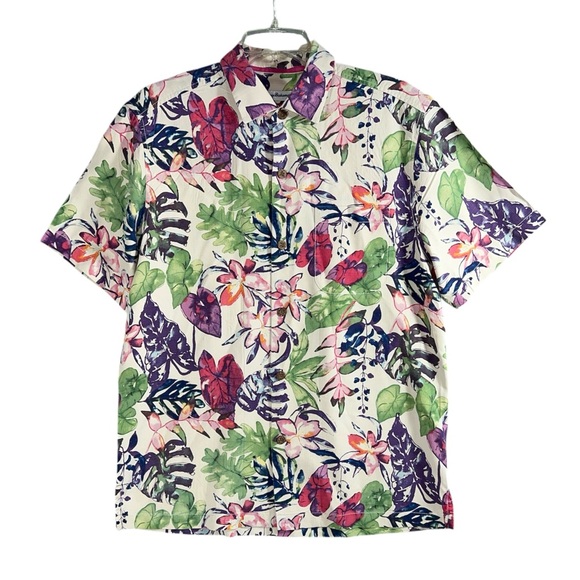 Tommy Bahama Other - Tommy Bahama Mens Riviera Garden Floral Silk Colorful Hawaiian Camp Shirt Size M